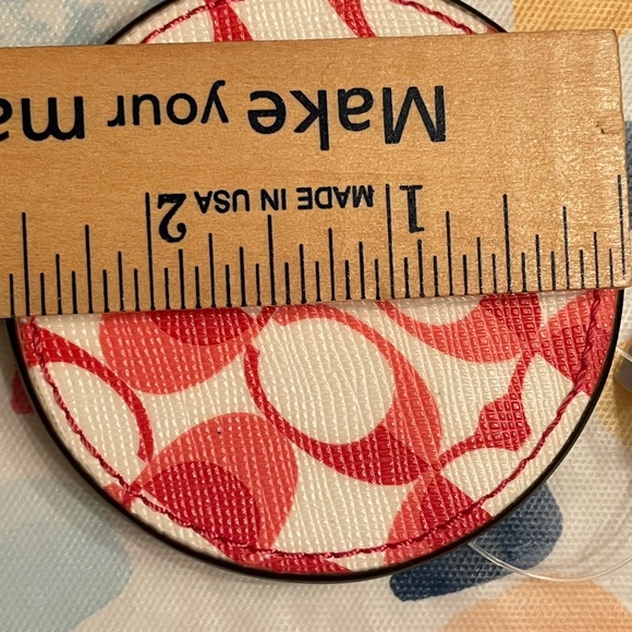 NWT Coach swivel pink and white C’s 2 1/2” mirror. - Picture 3 of 3